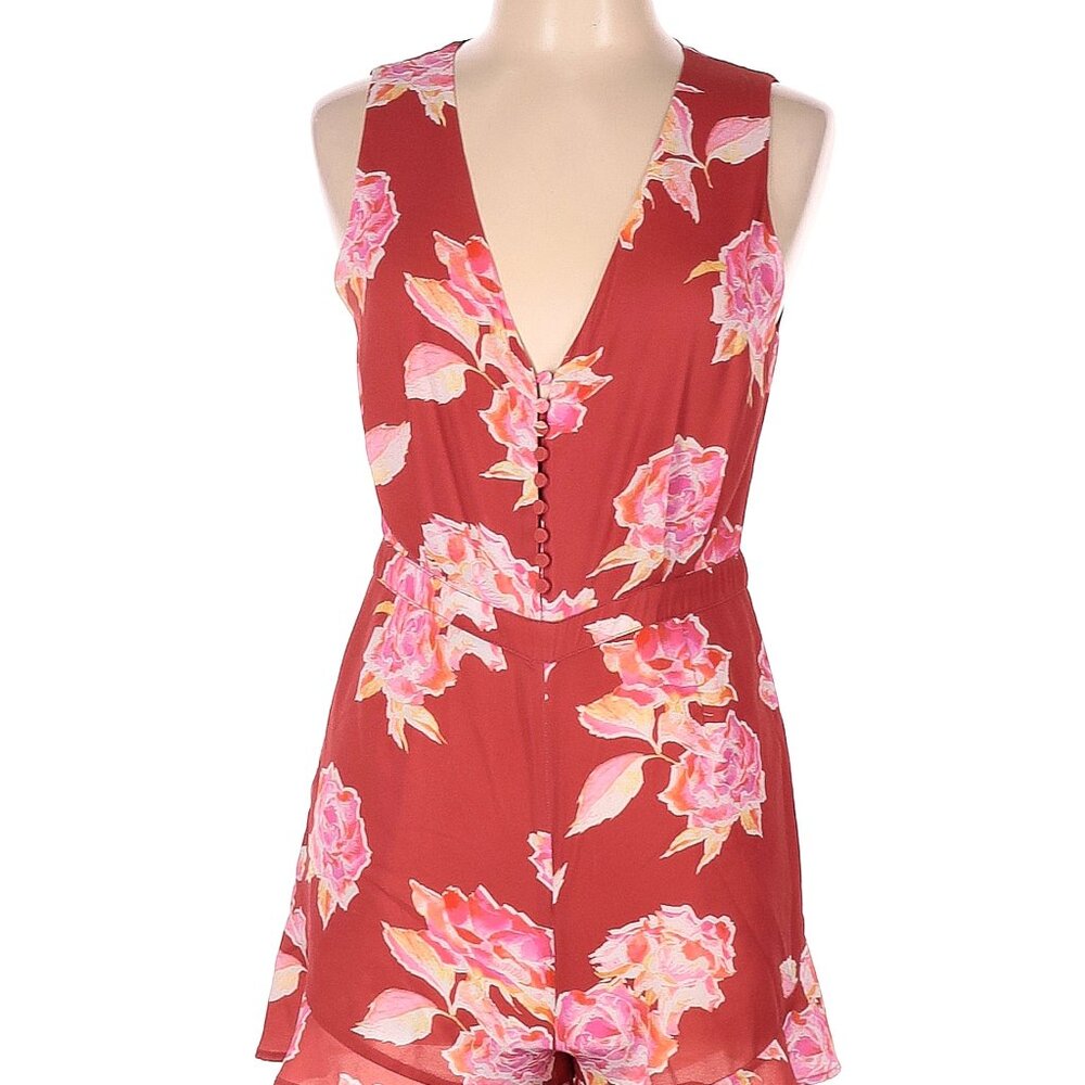 Greylin Red Floral Jumper / Romper
